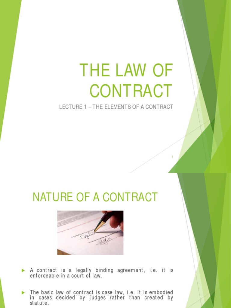 Elements of Contract Law Explained | PDF | Offer And Acceptance ...