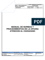 Manual de Normas y Procedimientos de Oficina de Atencion Al Ciudadano