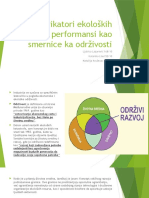 Indikatori Ekoloških Performansi Kao Smernice Ka Održivosti