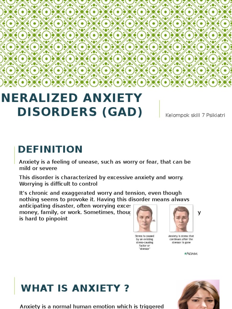 Generalized Anxiety Disorders Gad Pdf Generalized Anxiety