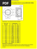 Internal Dimensions of Hexalobular Screws (DIN en ISO 10664)