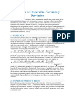 Medidas de Dispersión Varianza y Desviacion