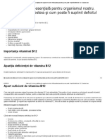 Vitamina B12 Este Esenţială Pentru Organismul Nostru. Află Importanţa Acesteia Şi Cum Poate Fi Suplinit Deficitul de B12 - Sanatosi PDF