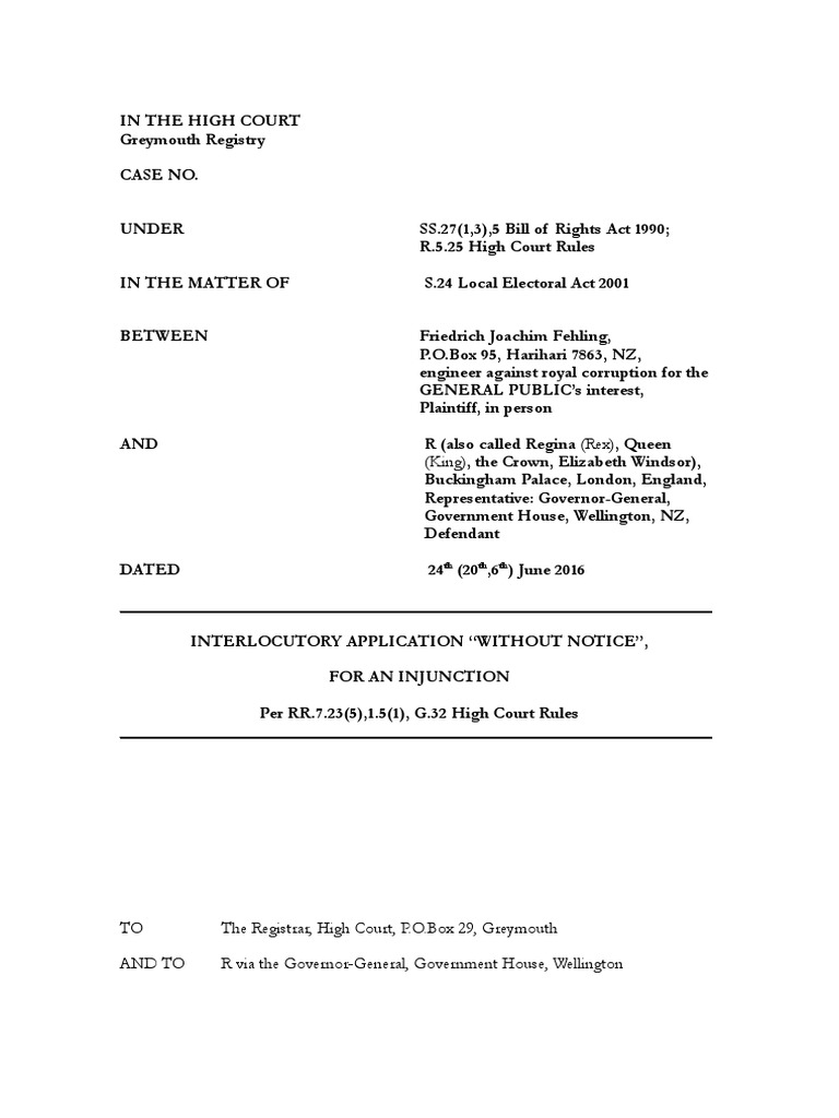 High Court Injunction Application on Electoral Act | PDF ...