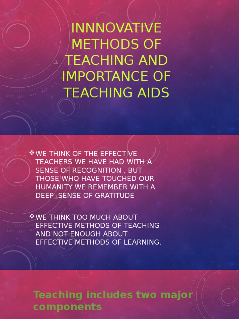 Innovative Teaching Methods and Aids | PDF | Multimedia | Teachers