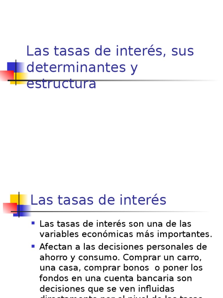 Las Tasas de Interés, Sus Determinantes y Estructura | PDF | Inflación ...