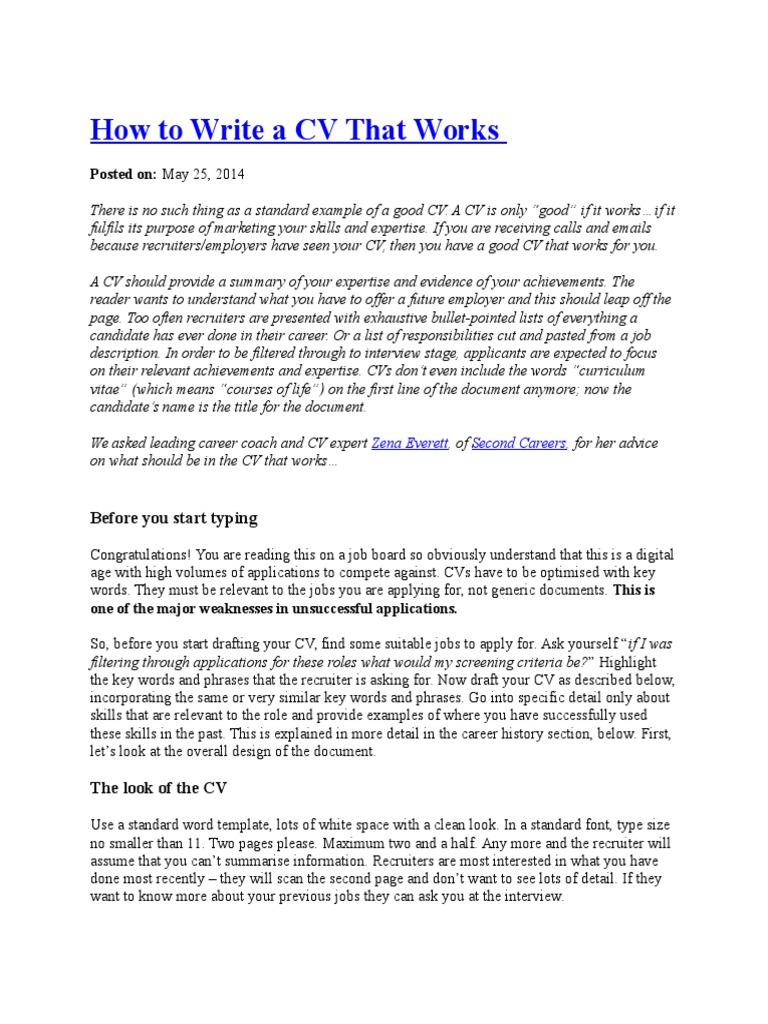 Crafting an Effective CV Guide | PDF | Recruitment | Employment