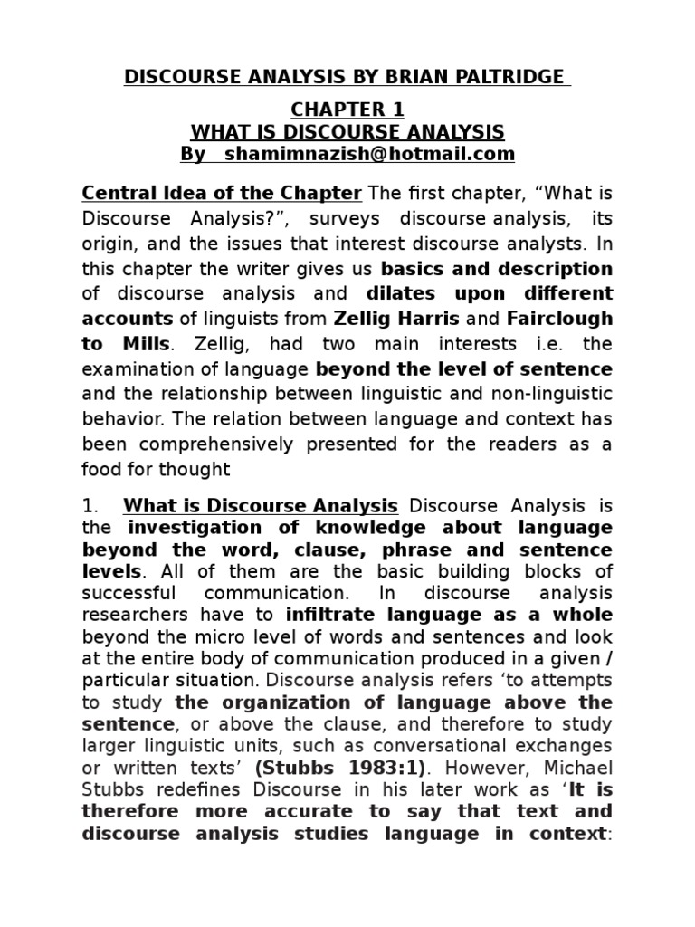 Understanding Discourse Analysis Basics | PDF | Linguistics | Semantics