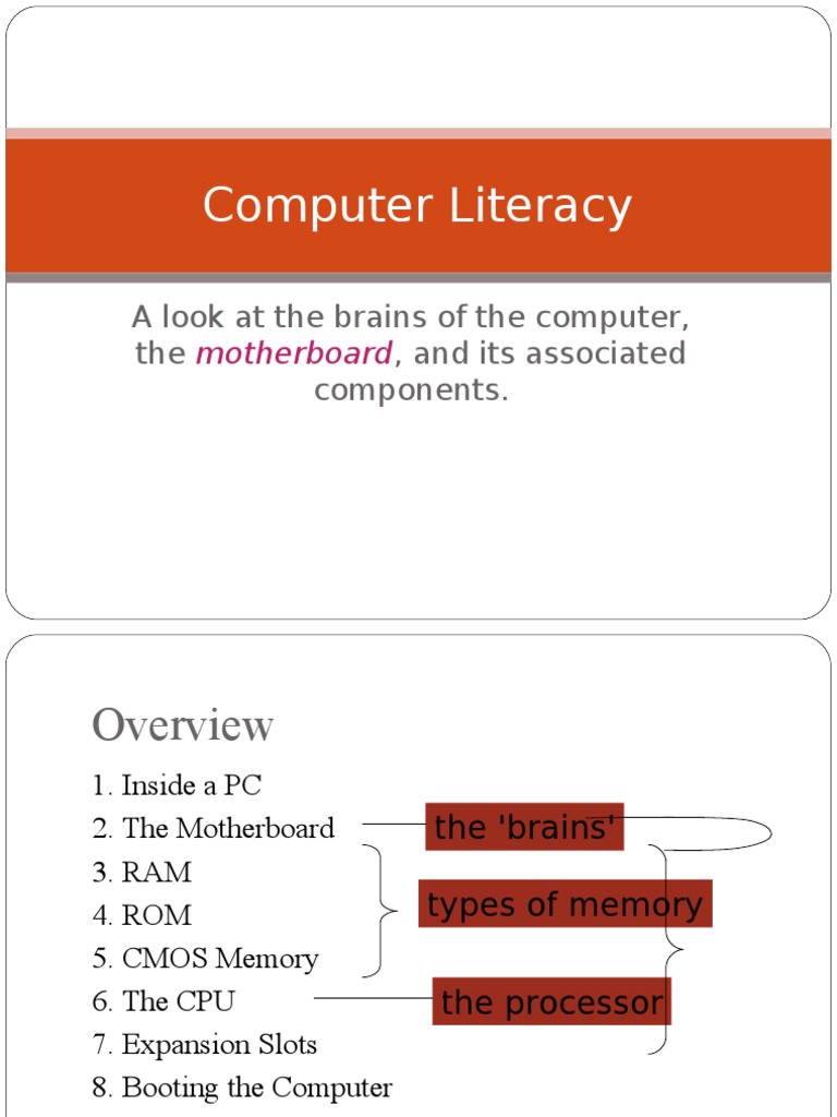 Computer Literacy | PDF | Central Processing Unit | Random Access Memory