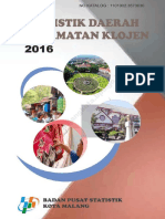 Statistik Daerah Kecamatan Klojen Tahun 2016