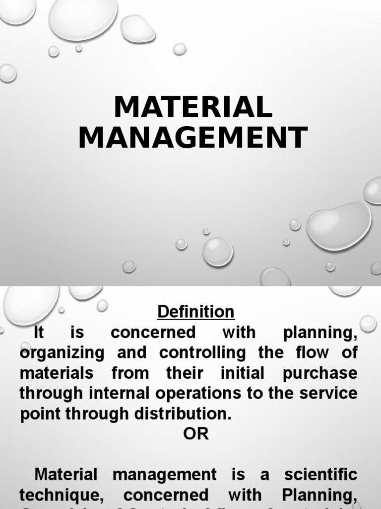 Material Management PDF Inventory Procurement