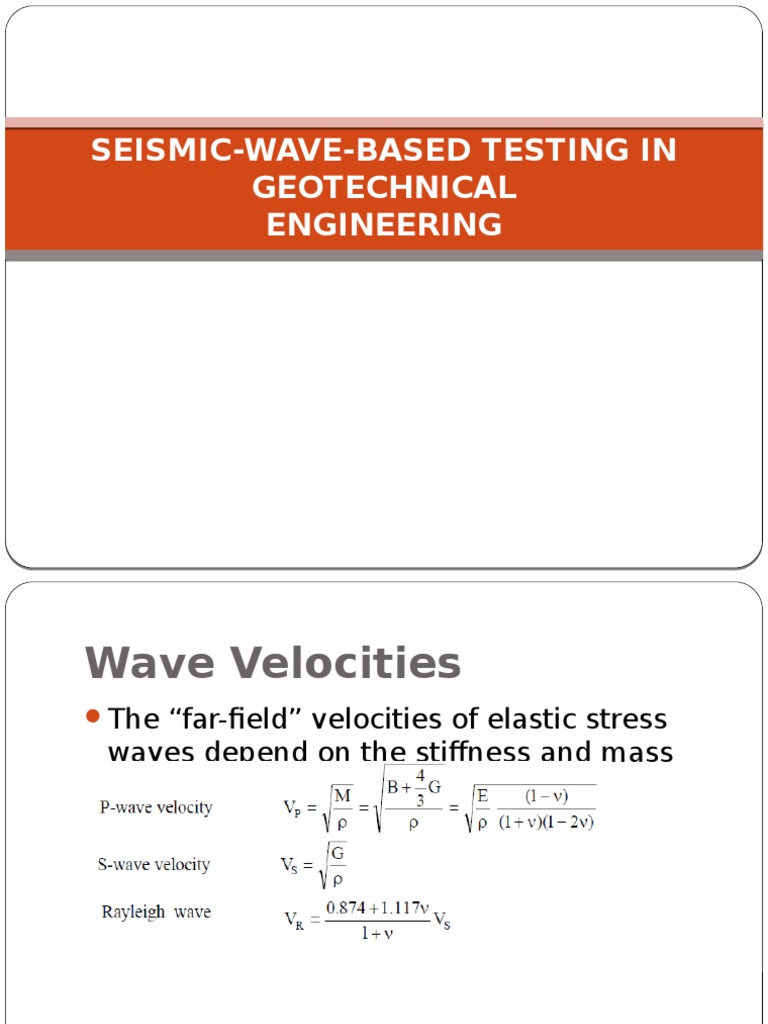 4 Seismic Wave Based Testing In Geotechnical Pdf Geotechnical