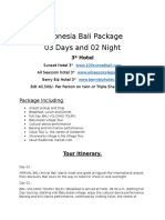 03 Days 02 Nights Bali Package