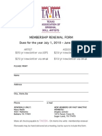 Membership Renewal Form 2010-2011