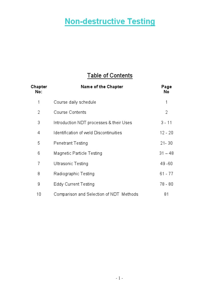 Non-Destructive Testing PDF | PDF | Nondestructive Testing | Welding