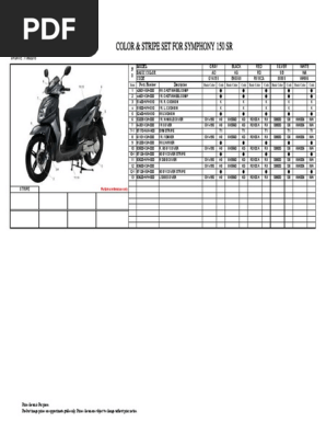 Symphony SR 150 Parts List Update | PDF | Carburetor | Screw
