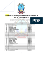 University of Kisubi Tentative Graduation List 2017