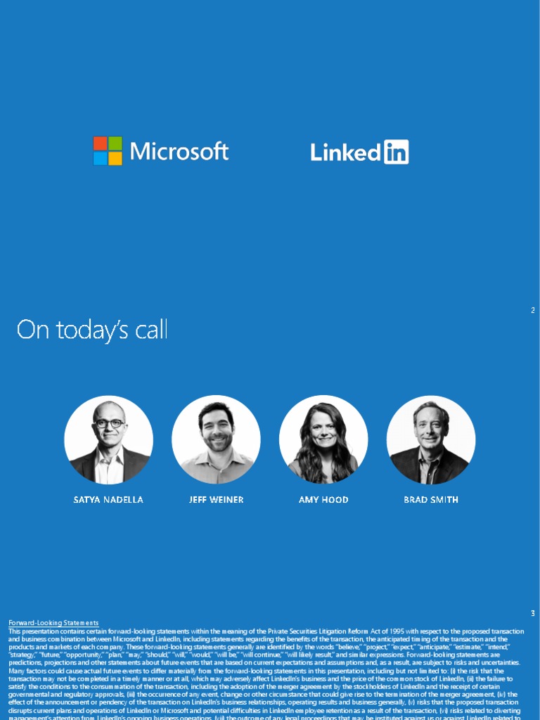 Microsoft LinkedIn Acquisition Announcement PDF | PDF | Linked In ...