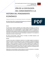 Molero, R. 2010. La Aplicación de La Sociología Compleja Del Conocimiento A La Historia Del Pensamiento Económico