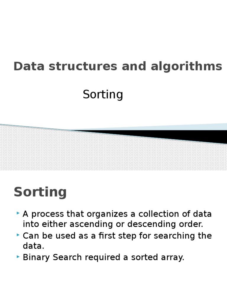 Sorting | Algorithms And Data Structures | Algorithms