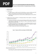 DESPESA EM I&D E Nº DE INVESTIGADORES EM 2008 EM PORTUGAL