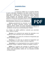 Minerales y Sus Propiedades Físicas