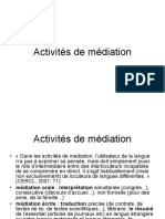 Activités de Médiation