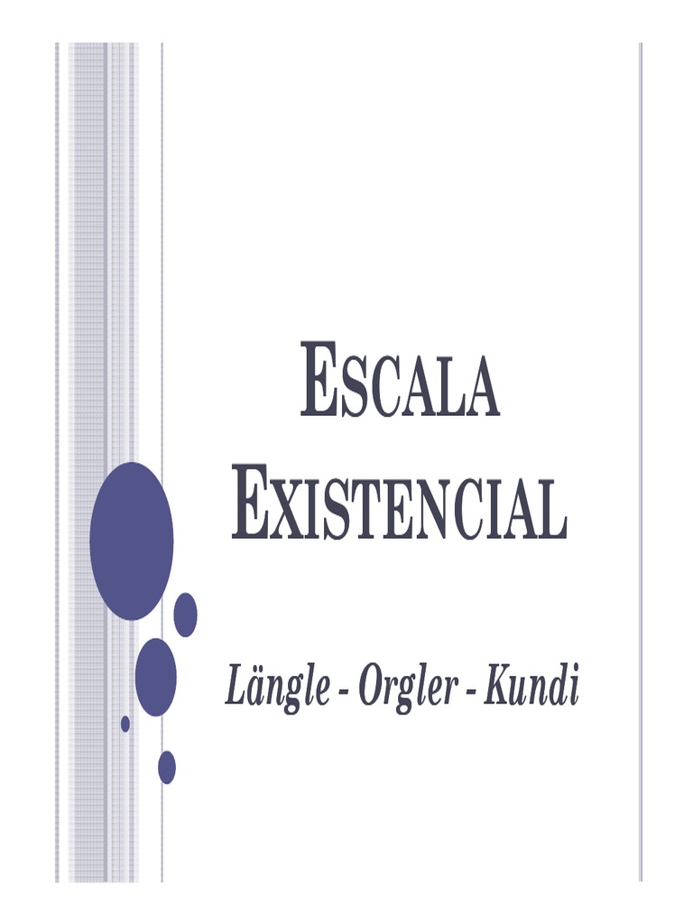 Escala Existencial | PDF | Existencialismo | Pobreza
