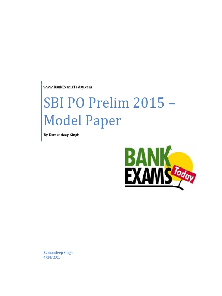 SBI Prelim Model Paper PDF | PDF | Triangle | Witness