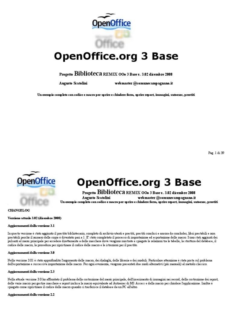 Biblioteca Remix Openoffice - Org 3 Base Con Macro | PDF