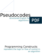Pseudocodes: Structured English For Defining Algorithms