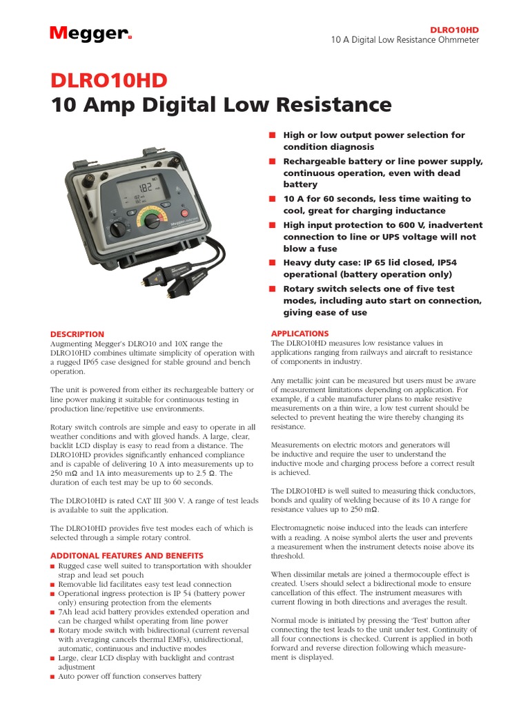 18 Length Megger 24200218 Duplex Test Lead with Fixed Point Hand Spikes for Digital Low