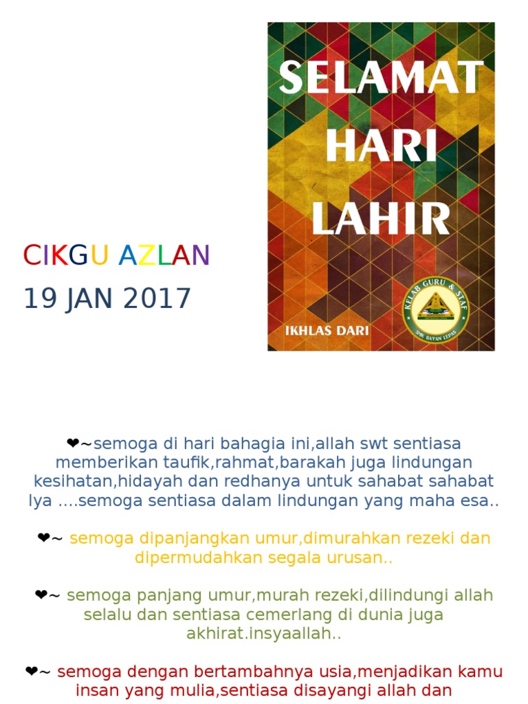 Kad Hari Lahir Pdf