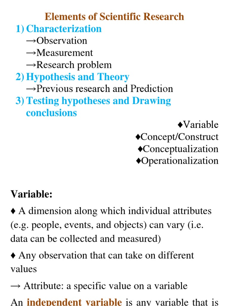 Elements of Scientific Research Explained | PDF