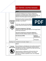 Hunger Games Unit Schedule