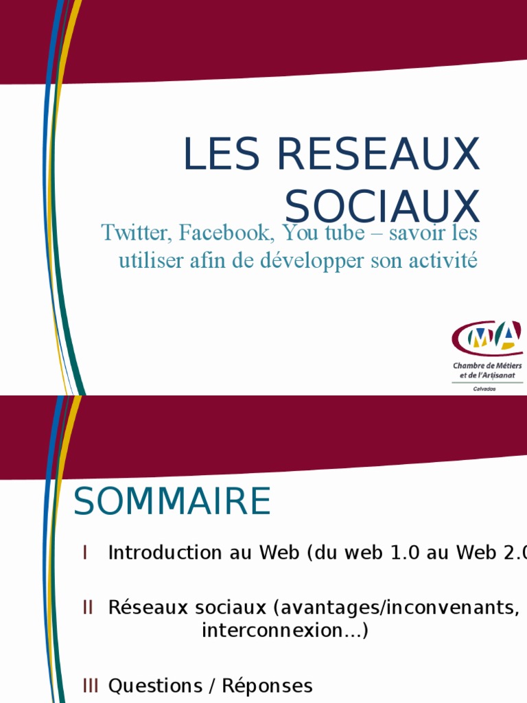 Prsentation Reseaux Sociaux | PDF | Twitter | Facebook