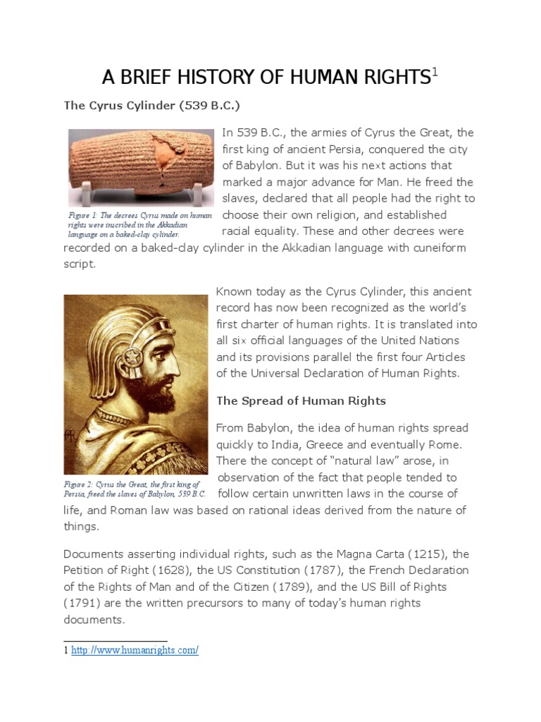 Key Milestones in Human Rights History | PDF | United States Bill Of ...