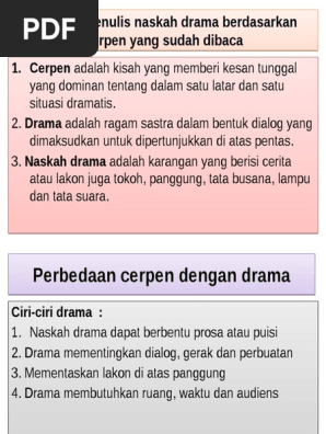 Perbedaan Cerpen Dengan Drama Tulisan