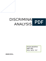 Discriminant Analysis