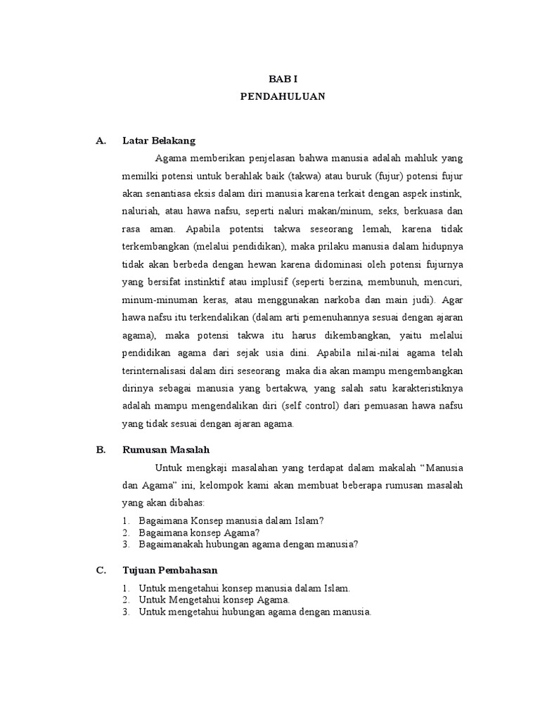 Makalah Manusia Dan Agama