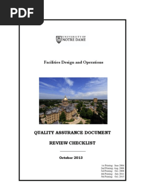 Quality Assurance Deliverables Checklist 2014