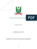 National Open University of Nigeria's Conveyancing and Legal Drafting I Course