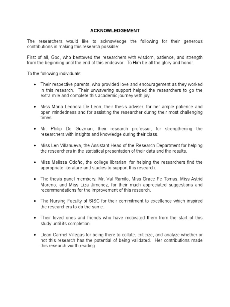 Acknowledgment of Research Contributions | PDF