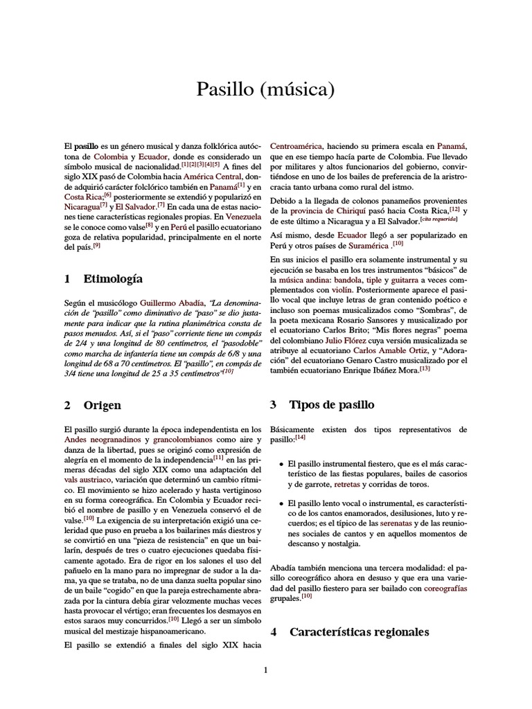 Historia del Pasillo en Colombia y Ecuador | PDF | Musica Sudamericana ...