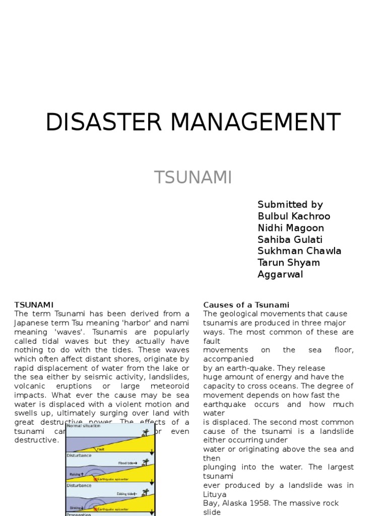 Tsunami Disaster Management Overview | PDF | Tsunami | Earthquakes