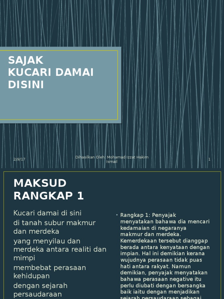 Sajak Kucari Damai Disini Pdf