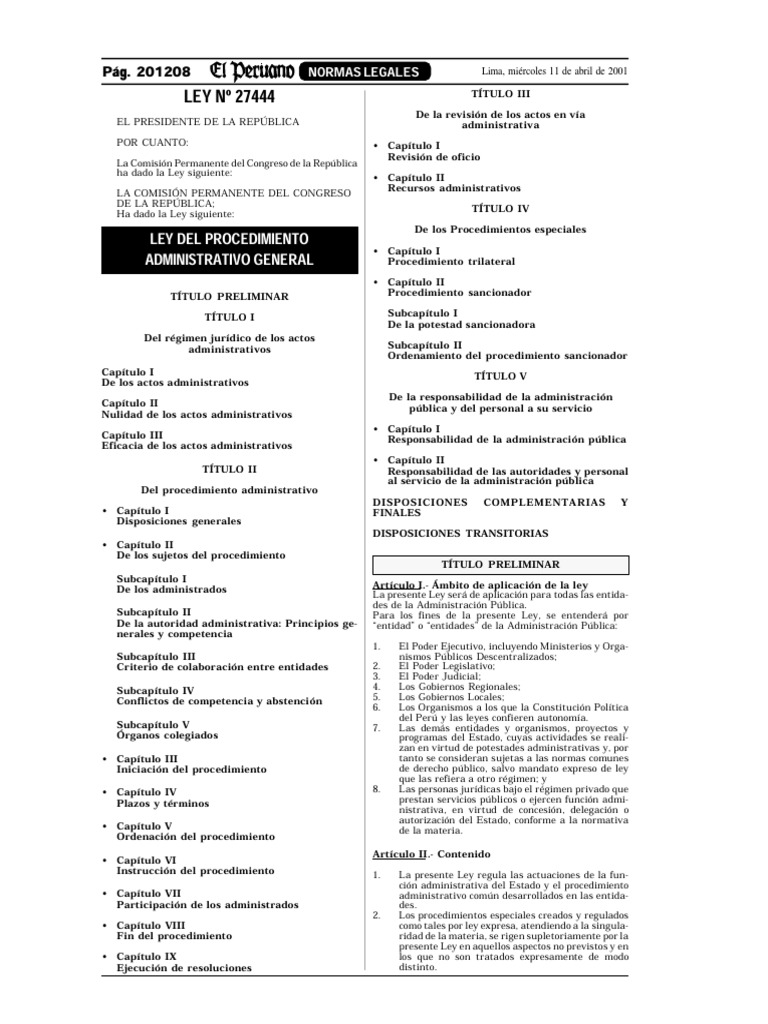 Ley 27444 PDF | PDF