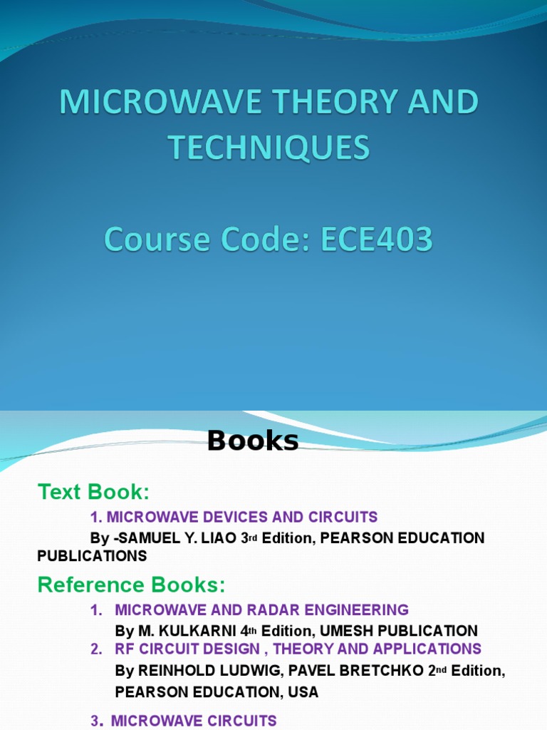 1 Microwave Theory And Techniqes Pdf Microwave Transmission Medium