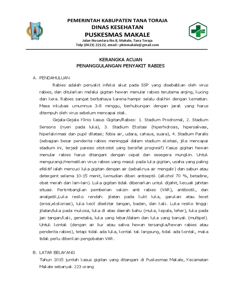 Contoh Format Kerangka Acuan Rabies