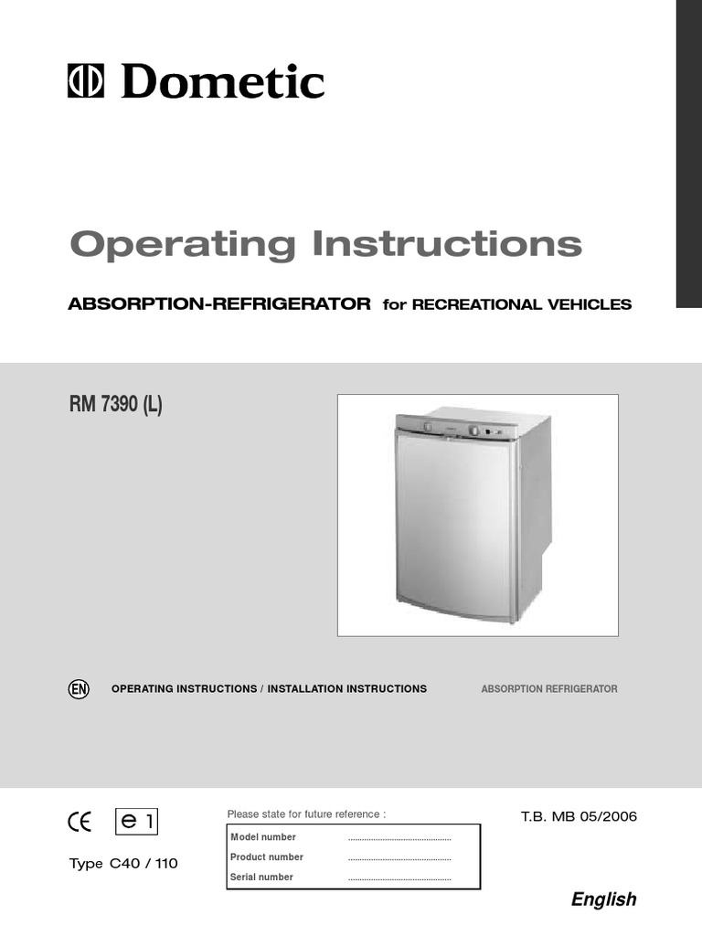 Dometic RM 7390 | PDF | Refrigerator | Mains Electricity